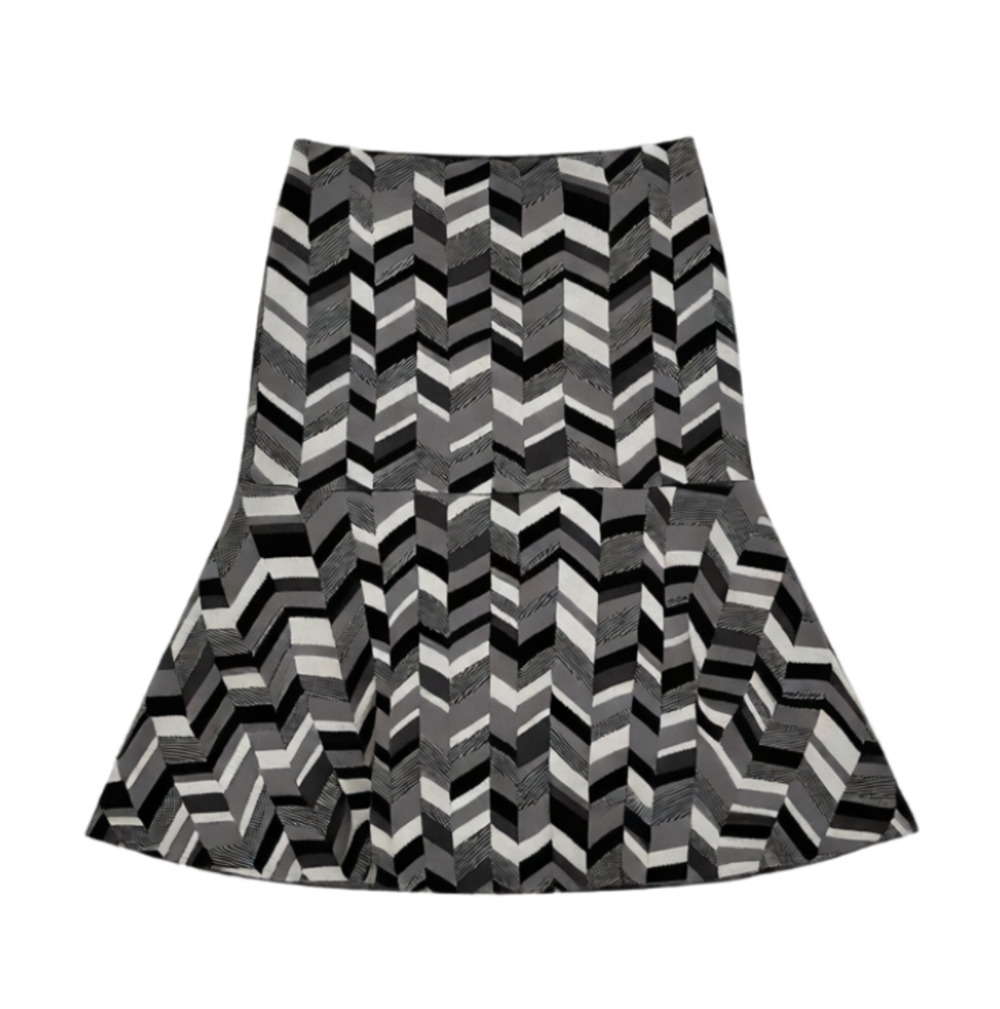 Moth Anthropologie Chevron Herringbone Flounce Skirt Medium